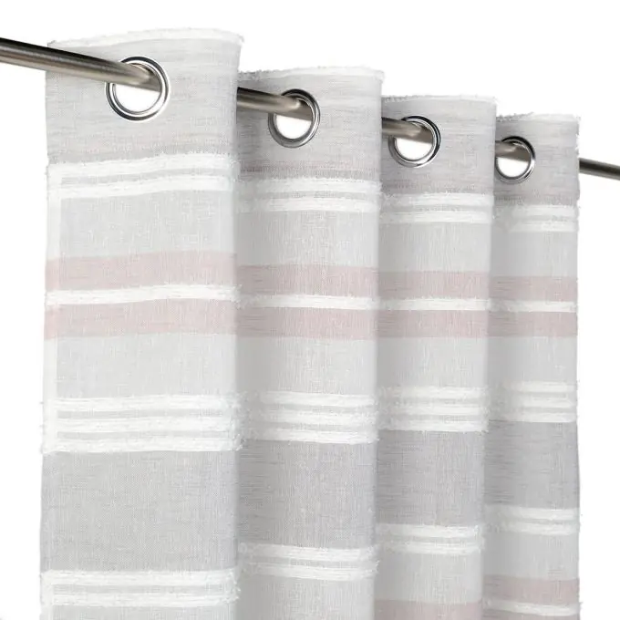 Direktkauf Vorhang Streifen grau rosa