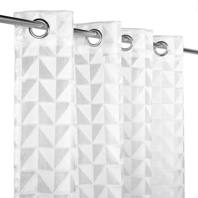 Handgefertigt Vorhang Dreiecker Satin elfenbeinfarben