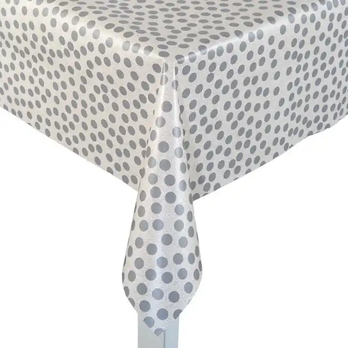 Ab Werk Wachstuch Grau mit Punkten 140cm Laize
