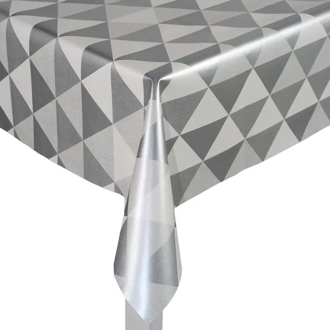 Wachstuch Graue Dreiecke Weiß 140 cm Breite Kostenfreie Lieferung
