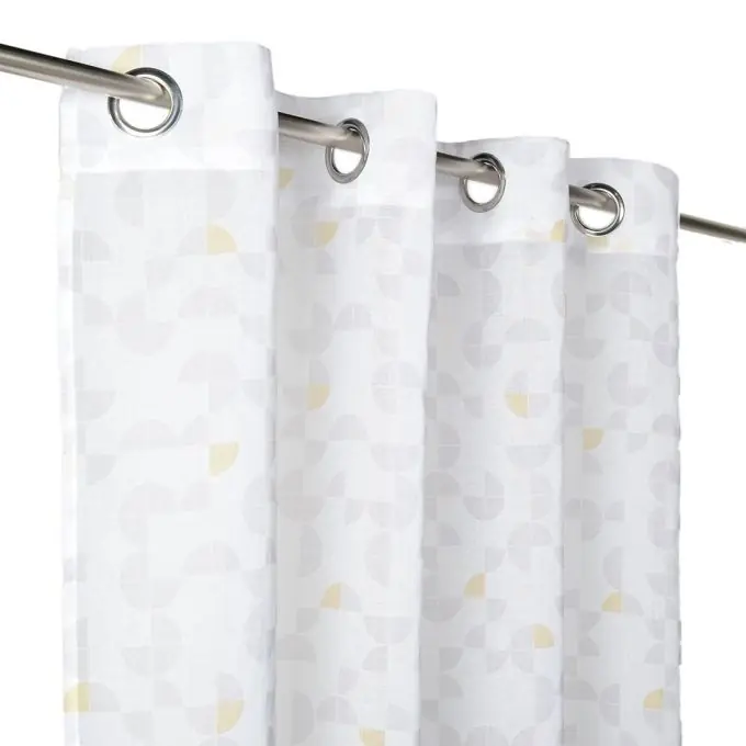 Vorhang Geomuster weiss gelb Versand Am Gleichen Tag