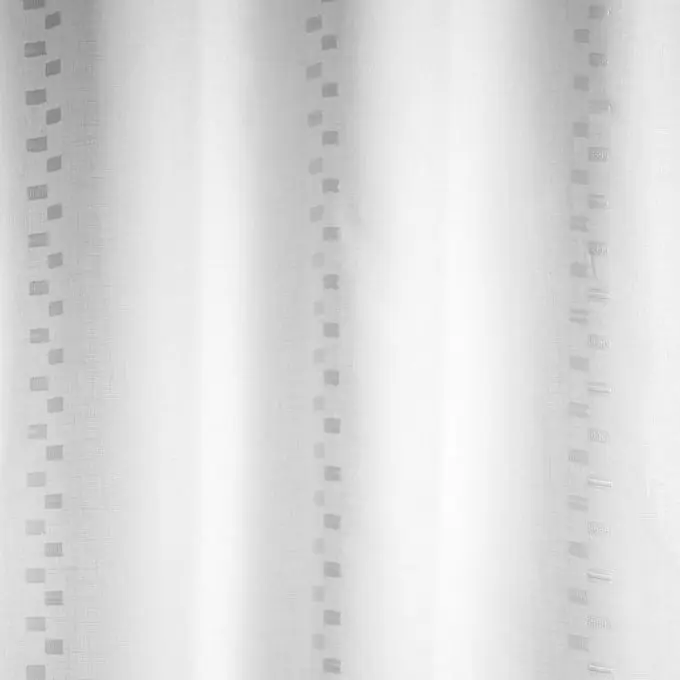 Premium Jacquard-Voile, bestickt mit grauen Motiven, extra breit