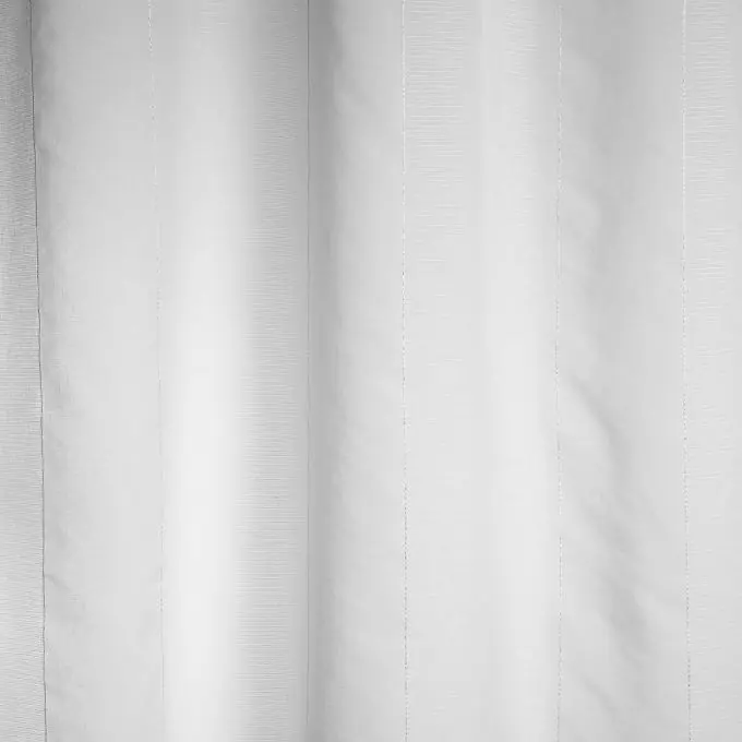 Geprüft Jacquard-Voile, weiß und silbernn, extra breit