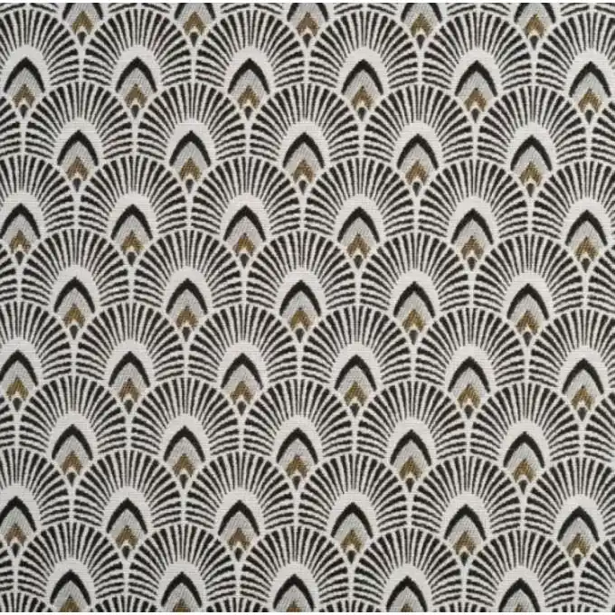 Kracherpreis Jacquard-Stoff mit Schuppenmuster, schwarz und gold