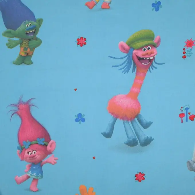 Schnäppchen Trolls-Baumwollgewebe in Blau