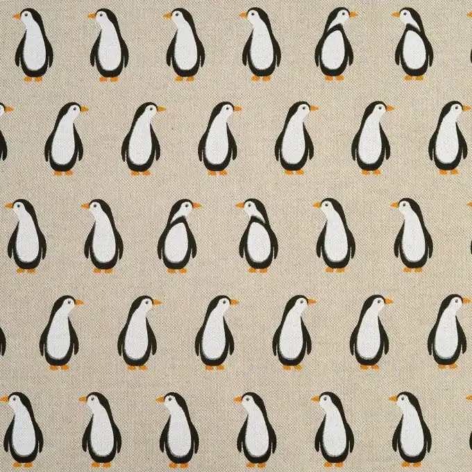 Top-Qualität Baumwollstoff Dicker Pinguine Schwarz 140cm Breit