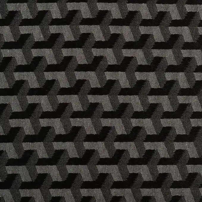 Jacquard-Gewebe Geometrisch Schwarz 140cm Breite Rabatt