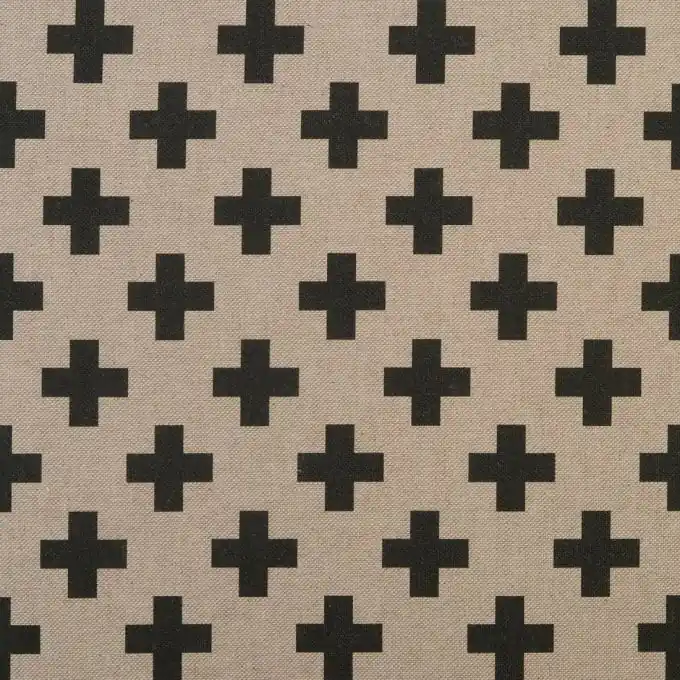 Angebot Dicker Baumwollstoff schwarze Kreuze
