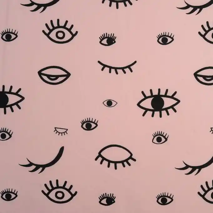 Aktuell Baumwollstoff Augen rosa