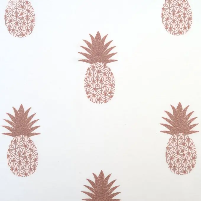 Baumwollstoff Ananas Kupfer 140cm Breit Handgefertigt