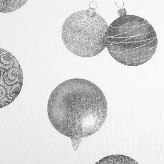 Dicker Baumwollstoff Weihnachtskugeln silberfarben Online Kaufen