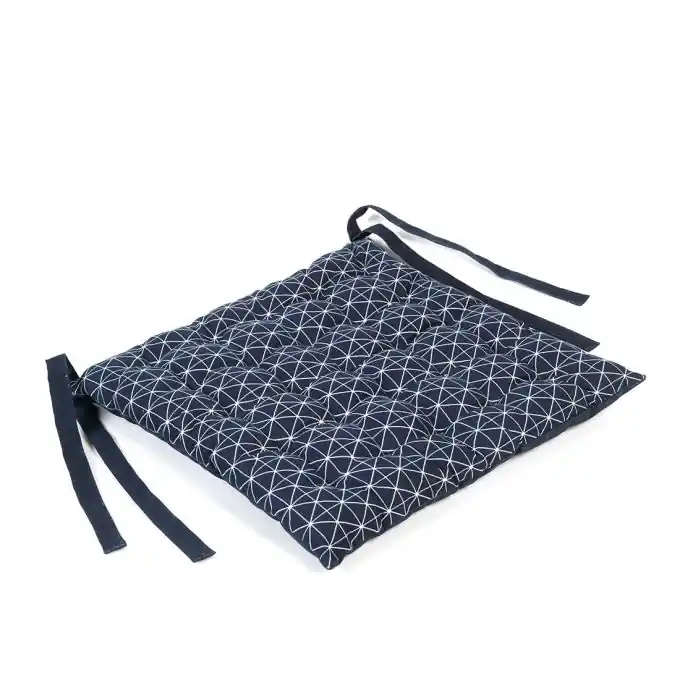 New York Stuhlkissen 40x40cm Indigo-Blau Dreiecksmuster Gratis Versand