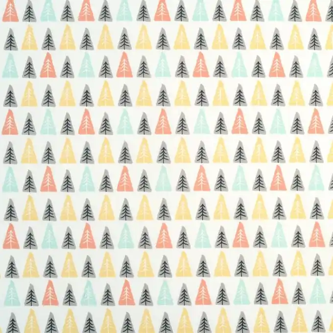 Begrenztes Angebot Baumwollstoff Tannenbaum bunt