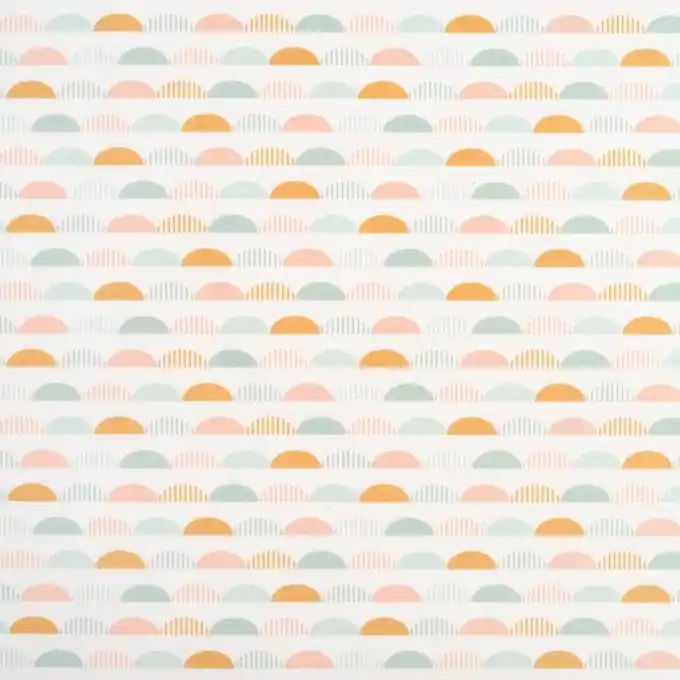 Hochwertig Baumwollstoff Gelb-Rosa Schuppenmuster 150cm Breite