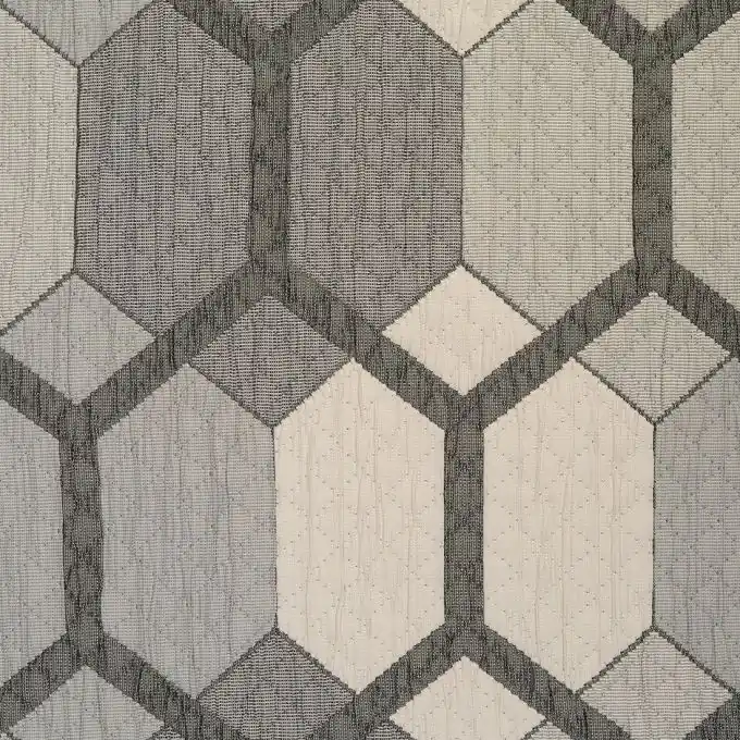 Echt Graue Sechseck-Piqué-Stoff in großer Breite