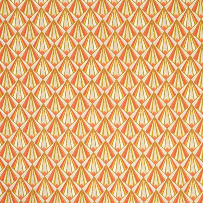 Geprüft Geometrischer Baumwollstoff Orange 150cm Breite