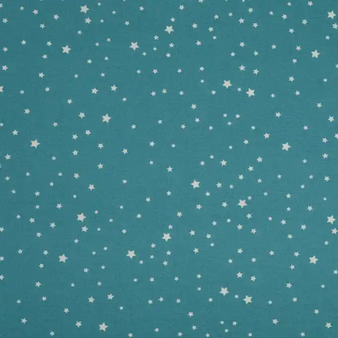 Baumwollstoff blau mit weißen Sternen Neu