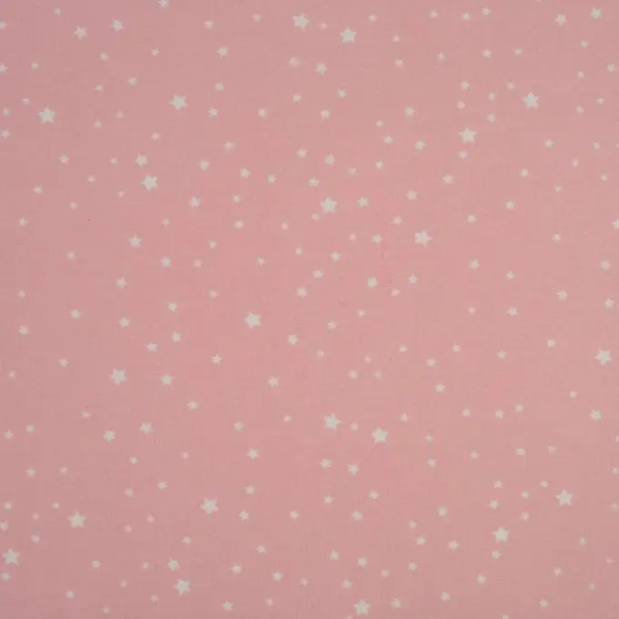 Rosa Baumwollstoff mit weißen Sternen Echt