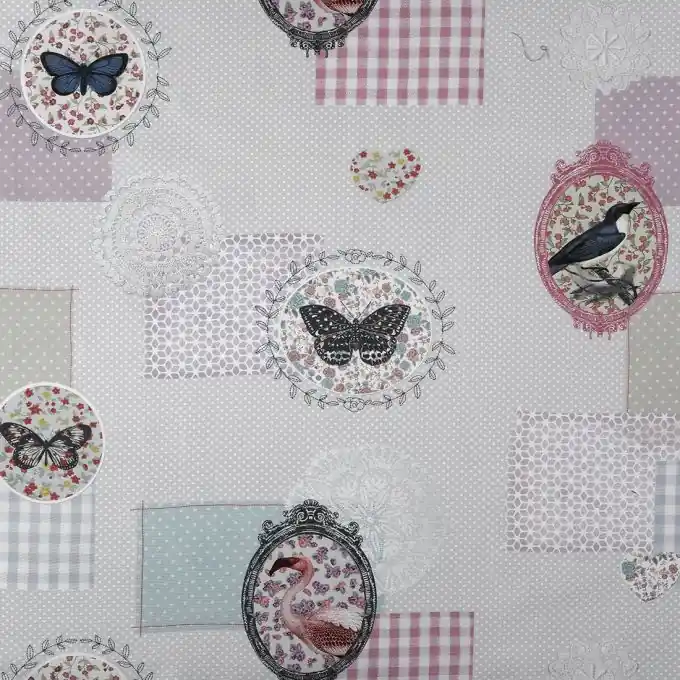 Direktkauf Dicker Baumwollstoff Mosaïk Flamingo