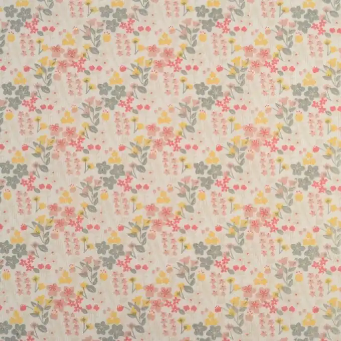 Garantierte Lieferung Baumwollstoff Blumen rosa grau