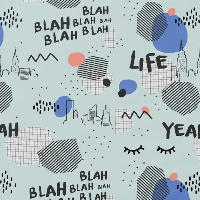 Baumwollstoff blau Memphis Beliebt