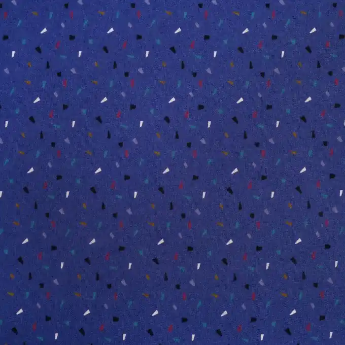 Blauer Baumwollstoff mit Konfetti Heute Kaufen