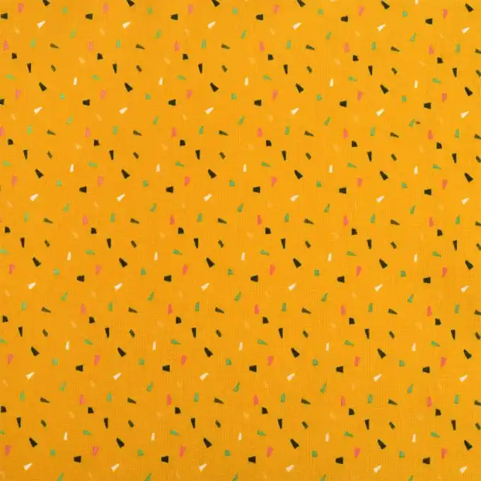 Ausverkauf Baumwollstoff Konfettis gelb