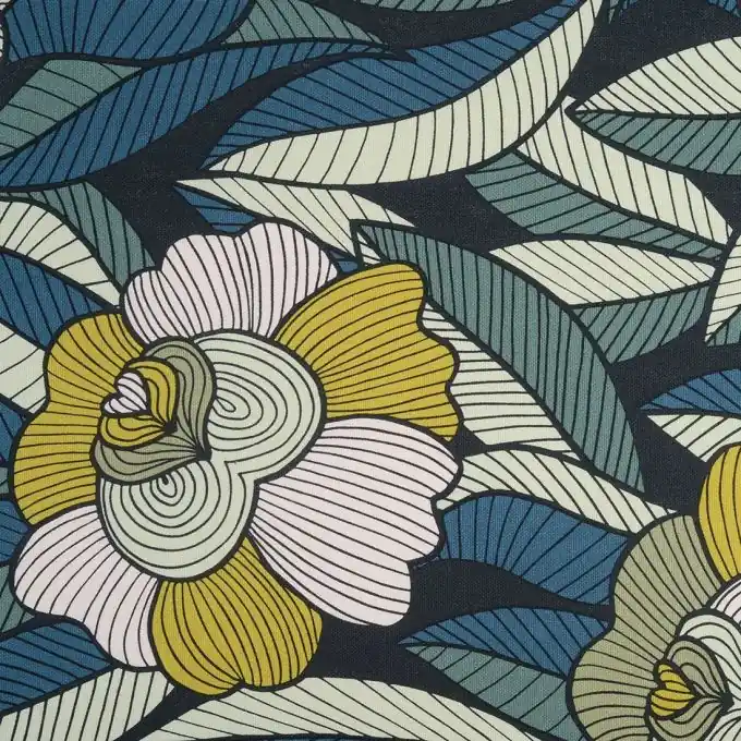 Im Trend Dicker Baumwollstoff mit Blumen Rousseau