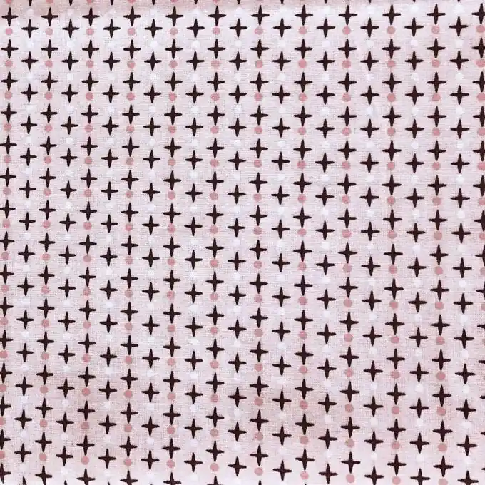 Baumwollstoff Kreise Sterne rosa Geprüft