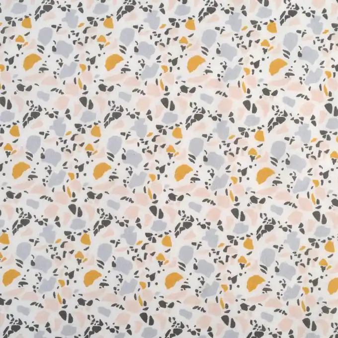 Sonderangebot Baumwollstoff Terrazzo gelb blau