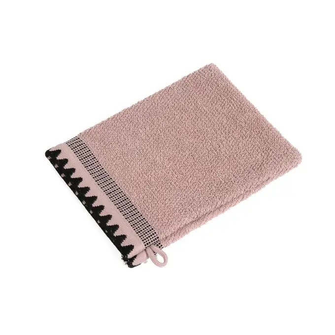 Frottee Waschlappen Streifen schwarz rosa Bestpreis