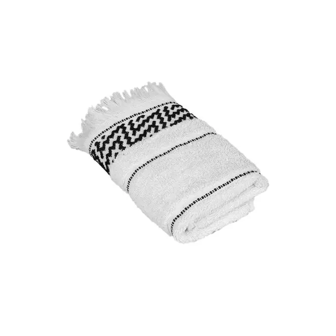 Must-Have Gästehandtuch Zickzackmuster ecru schwarz