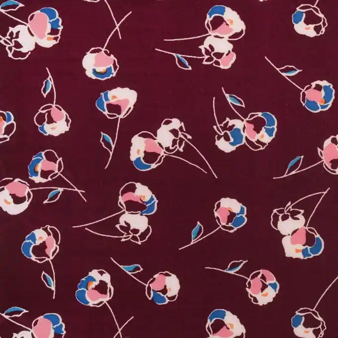 Viskosestoff violet Blumen Jetzt Kaufen