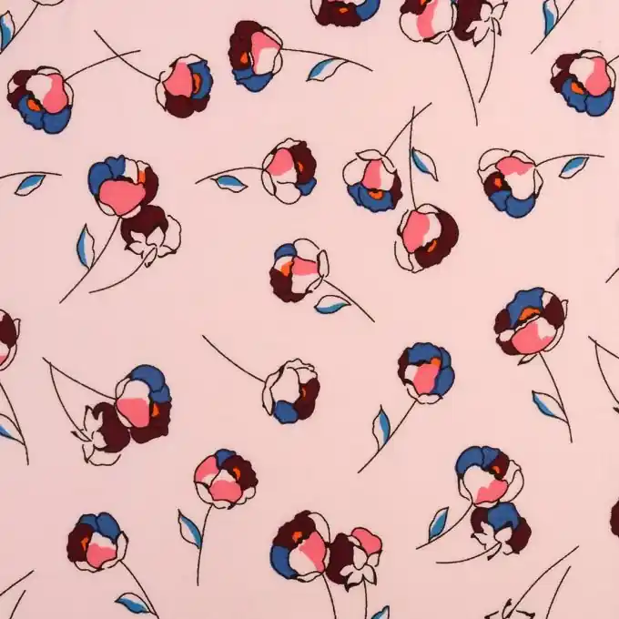 Viskosestoff Blumen hellrosa Markenprodukt