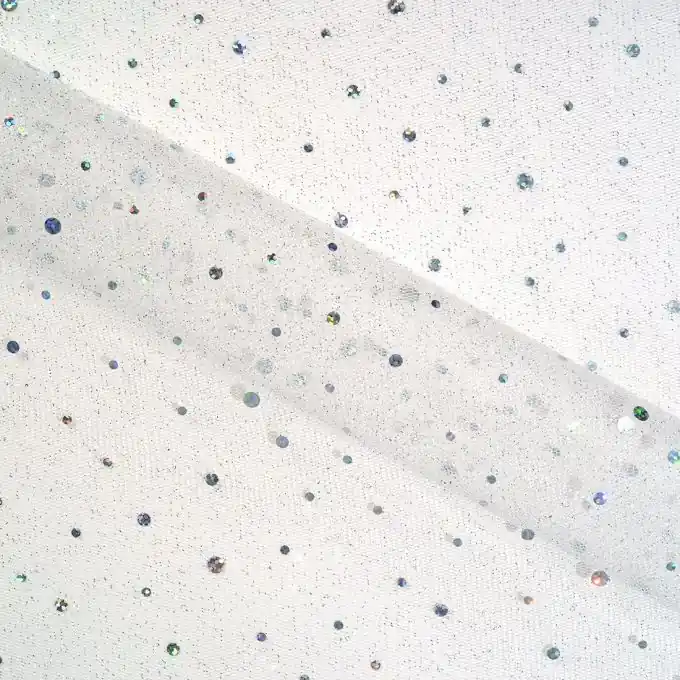 Netzstoff Silberne Punkte 145cm Laize Original