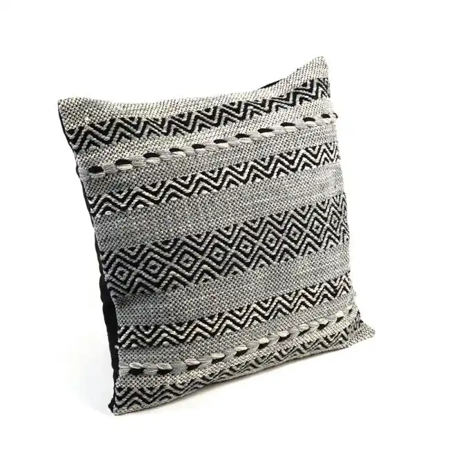 Abverkauf Kissen Ethnomuster Kilim schwarz ecru