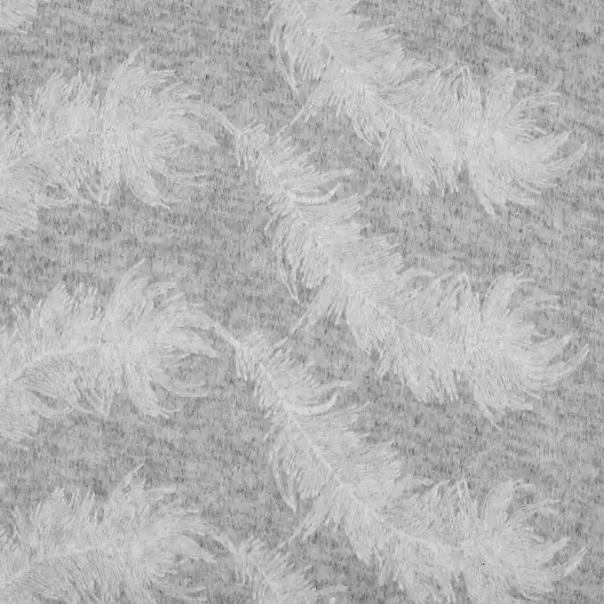 Billig Grauer Stoff mit weißen Federn 127cm Breite