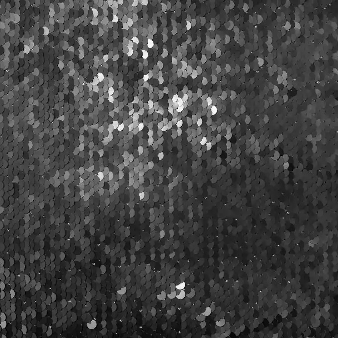 Echt Stoff Pailletten matt schwarz