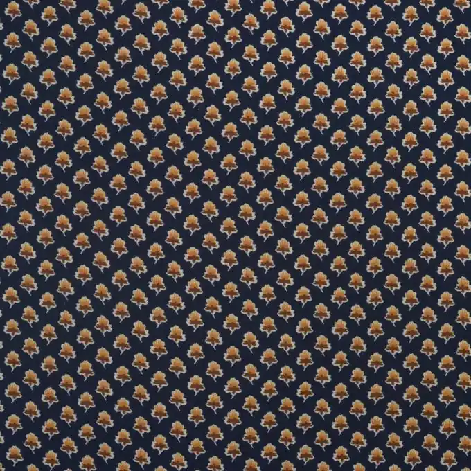 Limited Edition Viskosestoff Mikromuster Navy-Braun 134 cm Breite