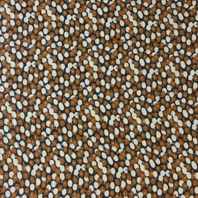 Viskose Punkte taupe ockerfarben Direktkauf