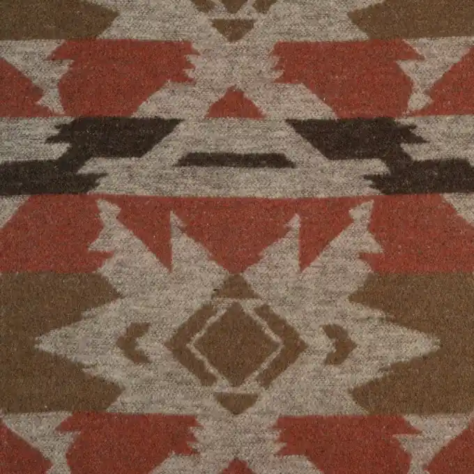 Wollstoff Ethnomuster orange braun Großhandel