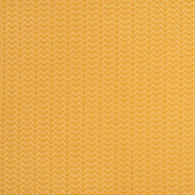 Nur Heute Baumwollpopeline Gelb Schuppenmuster 140cm Breit