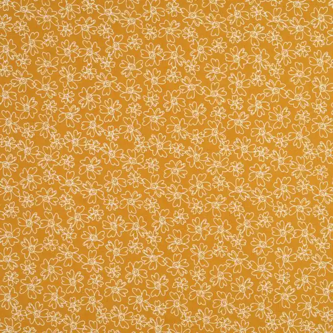 Popeline Baumwolle Blumen gelb Ab Werk