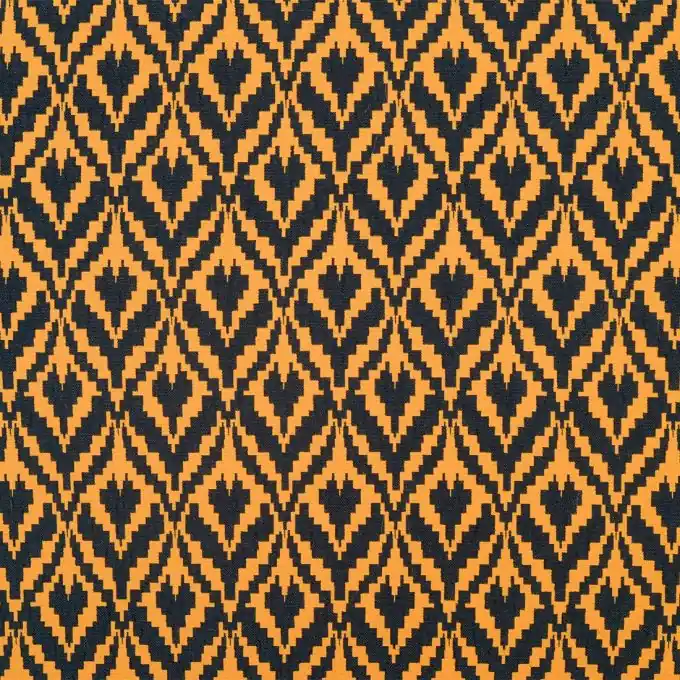 Rabatt Jacquard Ikat ethnomuster gelb dunkelblau
