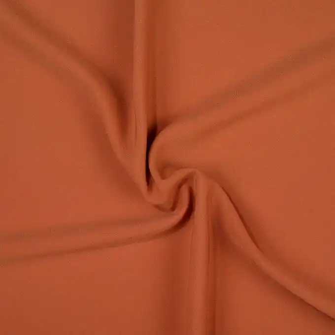 Crepe-Stoff, einfarbig ziegelrot Günstig