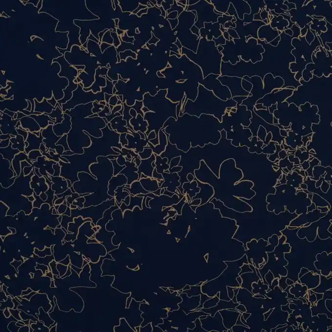 Marineblauer Crêpe-Stoff mit Blumen 145cm Breite Wochenendangebot