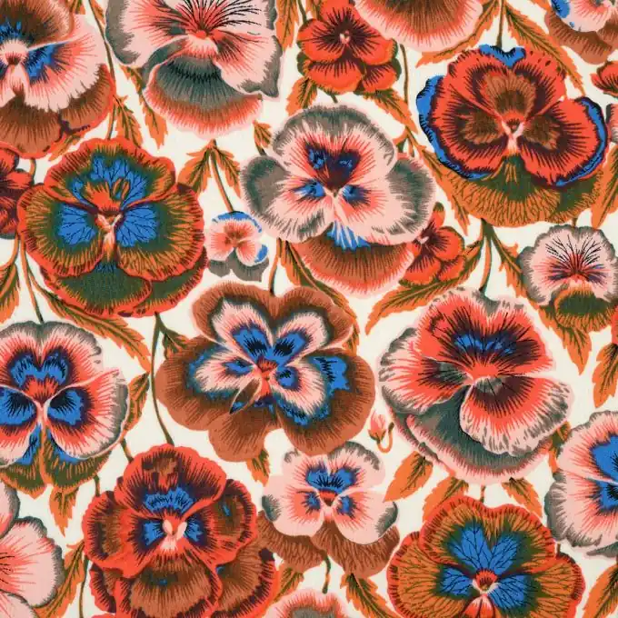 Top-Seller Crepe-Stoff Blumen bunt