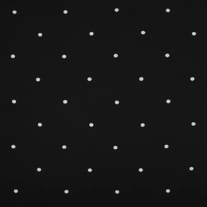 Schwarzer Crêpe-Stoff mit weißen Punkten, 145 cm Breite Bestpreis