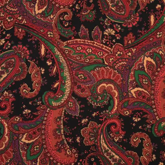 Jetzt Bestellen Mousseline Stoff Paisleymuster Rot 145 cm Breite