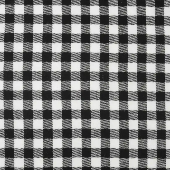 Baumwollflanellgewebe mit zweifarbigen Karos in Schwarz und Weiß Neue Ware